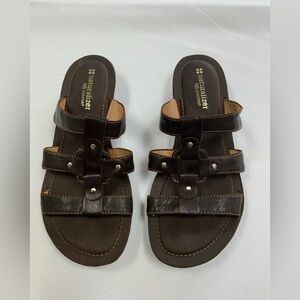 Naturalizer N5 Comfort Sandals Womens 7M  Strappy Black Leather Slip On NEW